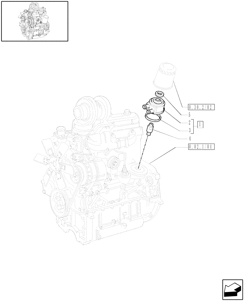 Схема запчастей Case IH JX95 - (0.31.0/01) - (VAR.319-747) TTF ENGINE TIER2 - OIL COOLER (01) - ENGINE