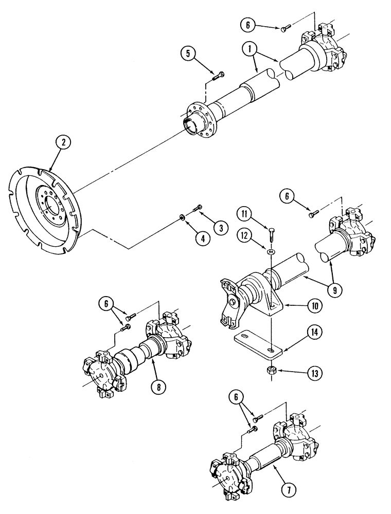 Схема запчастей Case IH STX425 - (06-53) - DRIVE SHAFT - MOUNTING (06) - POWER TRAIN