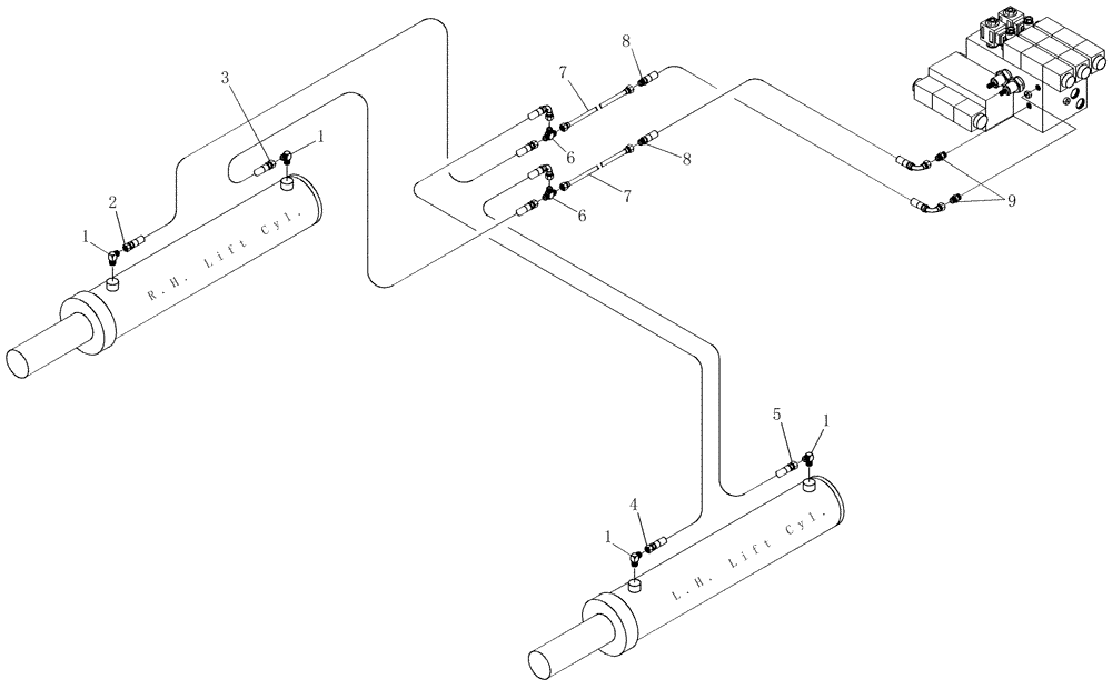 Схема запчастей Case IH 7700 - (B10.06[01]) - Hydraulic Circuit {Elevator Lift} (35) - HYDRAULIC SYSTEMS