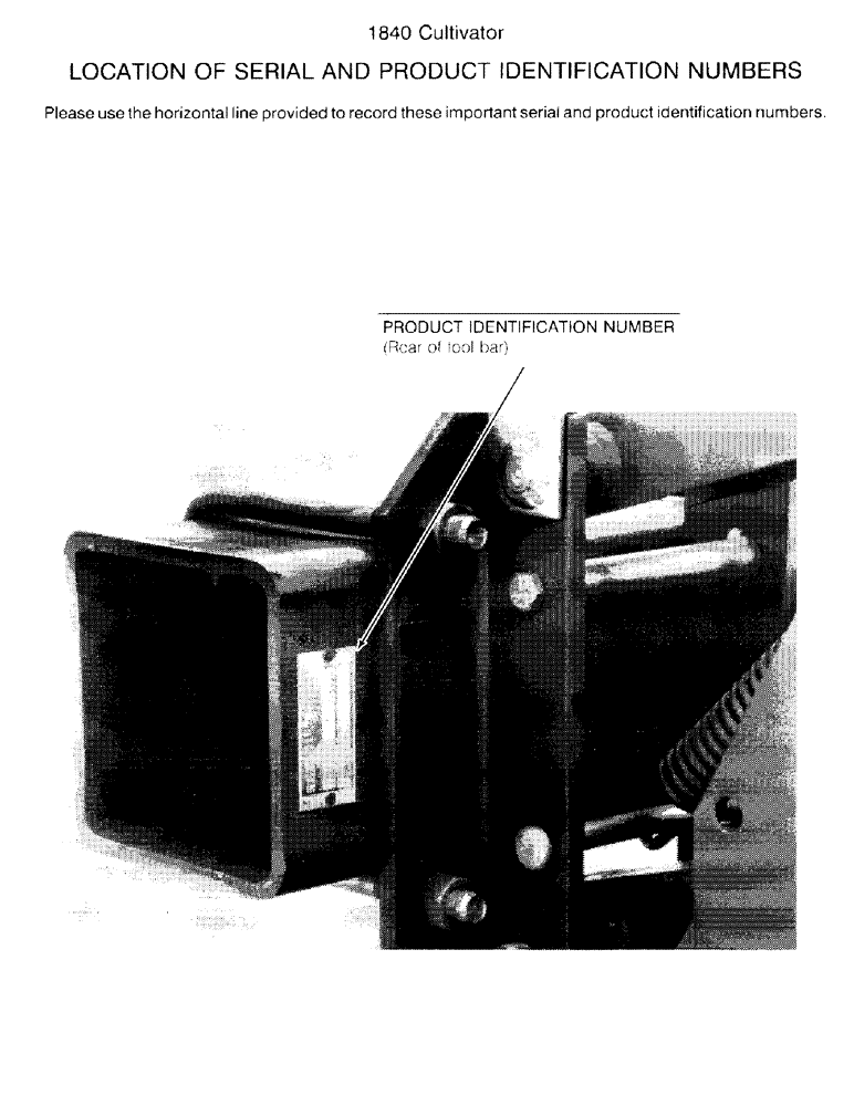 Схема запчастей Case IH 1840 - (1-2) - LOCATION OF SERIAL AND PRODUCT IDENTIFICATION NUMBERS 