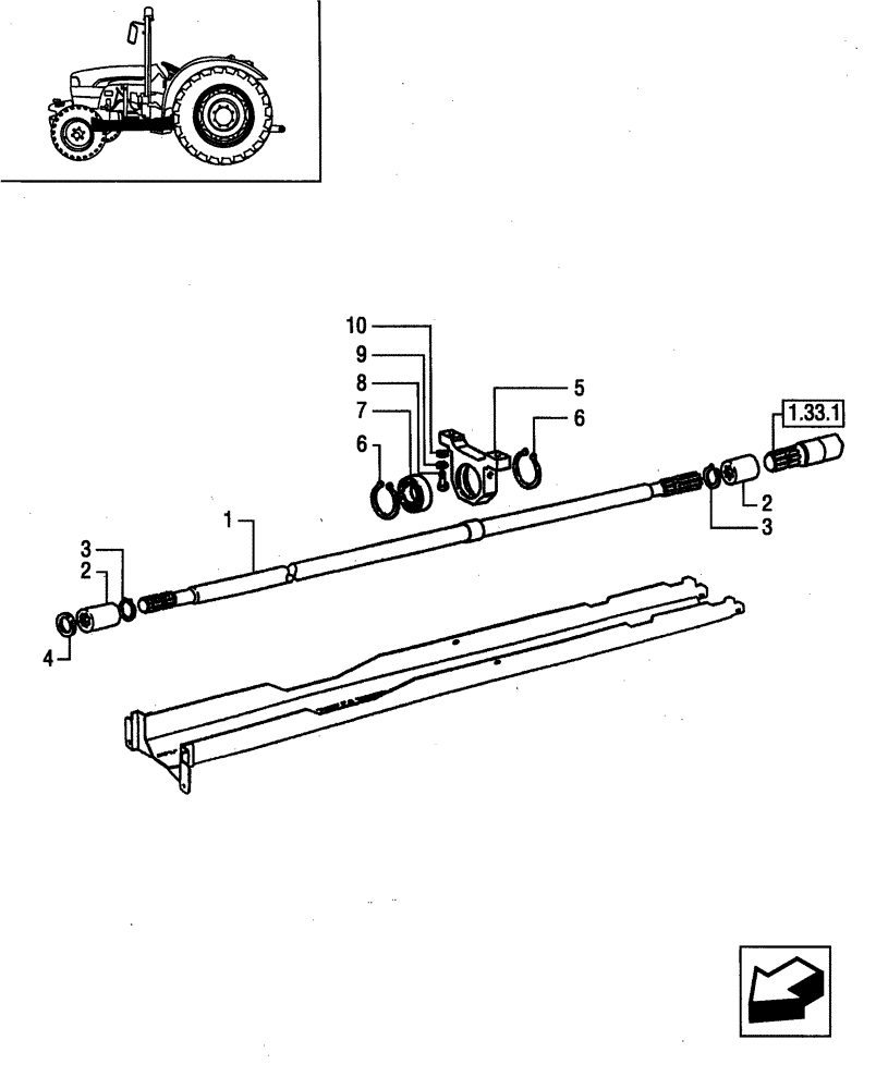 Схема запчастей Case IH JX95 - (1.38.5) - TRANSMISSION SHAFT (04) - FRONT AXLE & STEERING