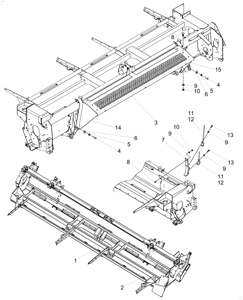 Схема запчастей Case IH RD162 - (90.119.15) - DECK - GRASS SEED (90) - PLATFORM, CAB, BODYWORK AND DECALS