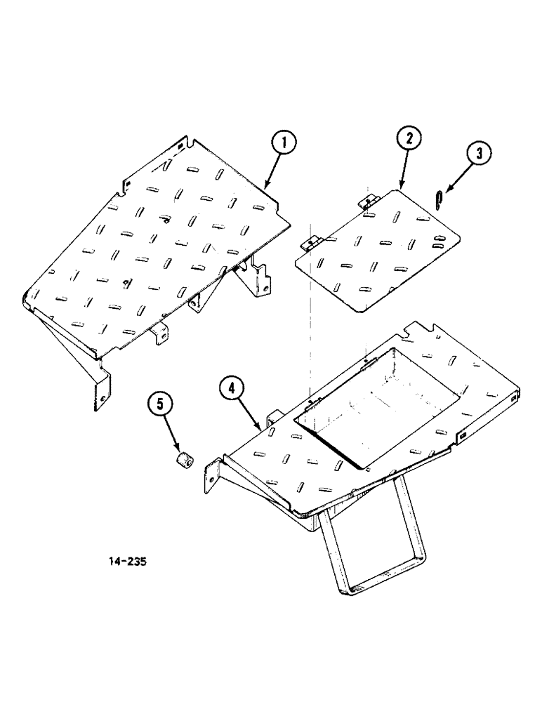 Схема запчастей Case IH 248 - (9-862) - PLATFORM MOUNTING STEP AND TOOL BOX, VERSION WITHOUT CAB (09) - CHASSIS