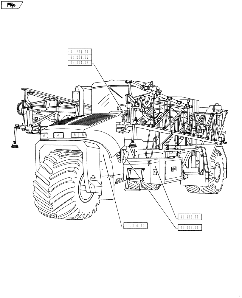 Схема запчастей Case IH TITAN 3030 - (41.000.00) - PICTORIAL INDEX - STEERING (41) - STEERING