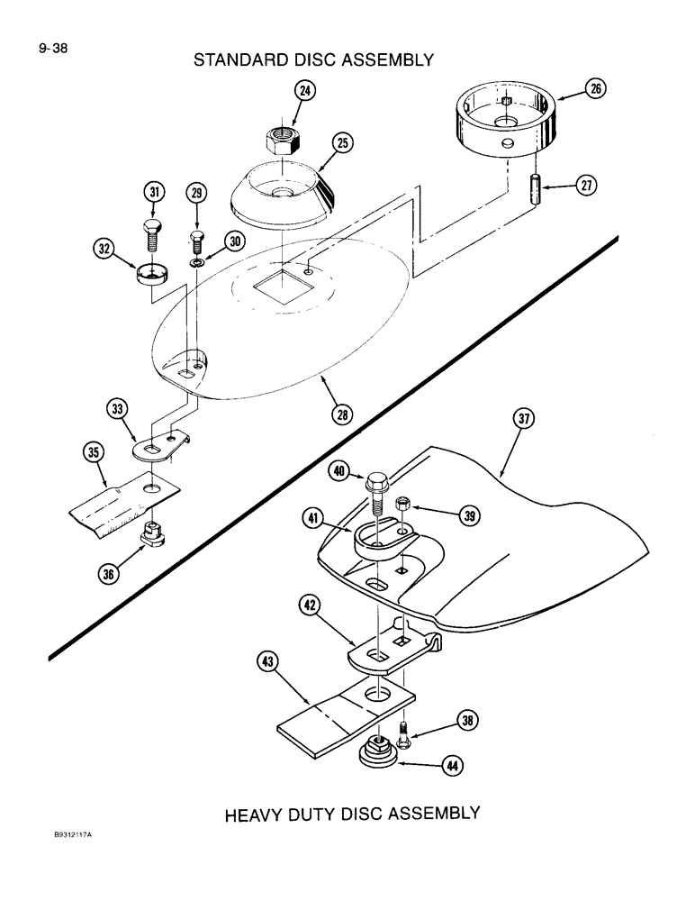 Схема запчастей Case IH 3309 - (9-38) - DISC DRIVE UNIT (03) - CHASSIS/MOUNTED EQUIPMENT
