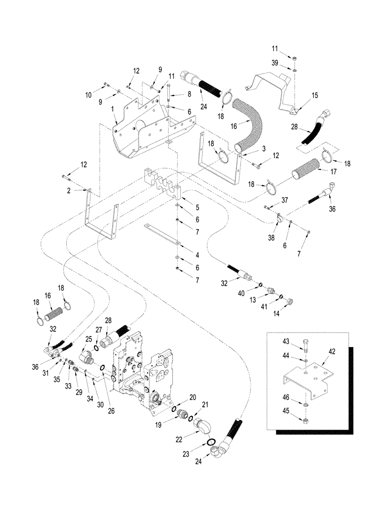 Схема запчастей Case IH STEIGER 335 - (08-27) - HYDRAULIC REMOTE HOSES - ELECTRONIC REMOTE (08) - HYDRAULICS