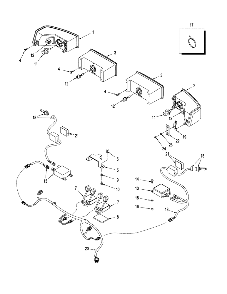 Схема запчастей Case IH STEIGER 435 - (04-28[01]) - HEADLAMPS, EUROPE (04) - ELECTRICAL SYSTEMS