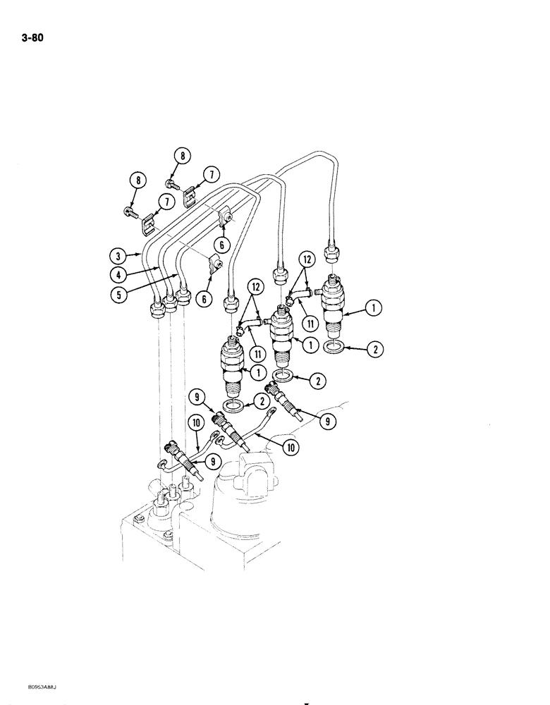 Схема запчастей Case IH 1818 - (3-080) - FUEL INJECTION SYSTEM, DIESEL MODELS (03) - FUEL SYSTEM