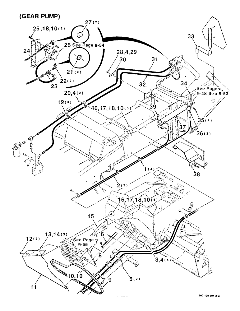 Схема запчастей Case IH 8530 - (9-46) - HYDRAULIC DRIVE AND CONTROL ASSEMBLY - REAR, (GEAR PUMP) Decals & Attachments