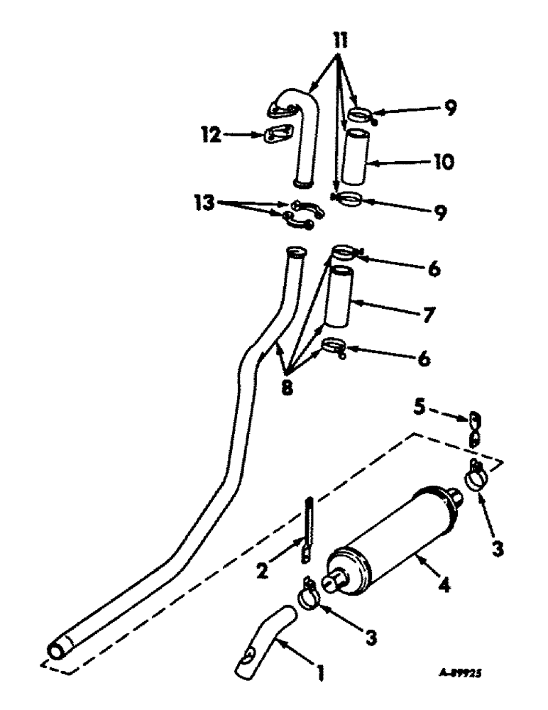Схема запчастей Case IH 656 - (D-3) - DIESEL ENGINE, UNDERSLUNG EXHAUST SYSTEM, INTERNATIONAL TRACTORS (01) - ENGINE