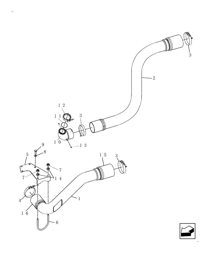 Схема запчастей Case IH 7010 - (10.310.02[03]) - CHARGE AIR CIRCUIT - 9010 (10) - ENGINE