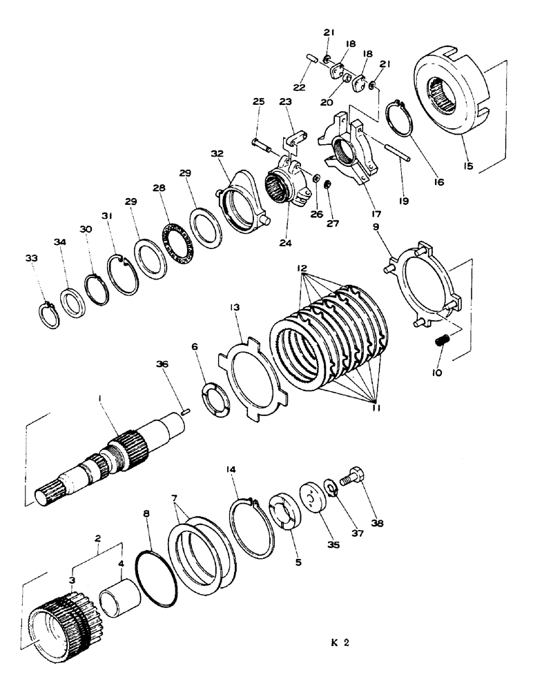 Схема запчастей Case IH 584 - (07-48) - PTO CLUTCH, ALL WHEEL DRIVE, KIMCO AXLE (04) - Drive Train