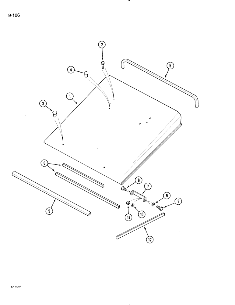 Схема запчастей Case IH 595 - (9-106) - ROLL OVER PROTECTION FRAME, 2 POST ROPS CANOPY (09) - CHASSIS/ATTACHMENTS