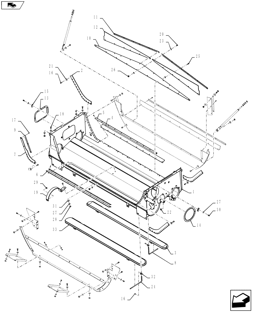 Схема запчастей Case IH 7230 - (74.140.14[01]) - SELF-LEVELING AUGER HOUSING, MAIN BODY (74) - CLEANING