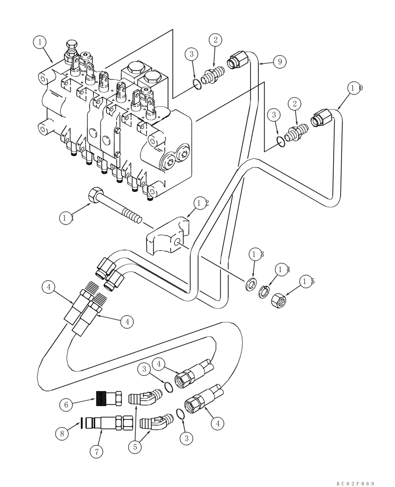 Схема запчастей Case IH 95XT - (08-21) - HYDRAULIC SYSTEM - BACKHOE SUPPLY AND RETURN (NORTH AMERICA) (08) - HYDRAULICS