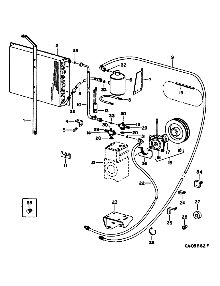 Схема запчастей Case IH 1480 - (13-24) - SUPERSTRUCTURE, AIR CONDITIONER, COMPRESSOR AND CONDENSER (05) - SUPERSTRUCTURE