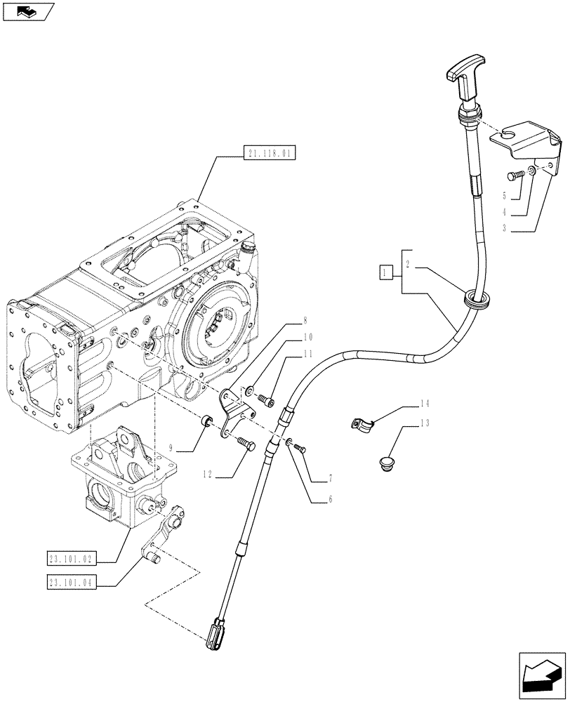Схема запчастей Case IH FARMALL 65C - (23.101.05) - 4WD IDLER CONTROLS - W/CAB (23) - FOUR WHEEL DRIVE SYSTEM