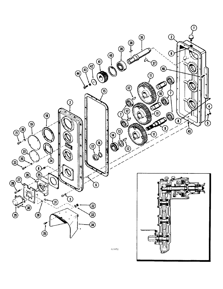 Схема запчастей Case IH 1470 - (168) - P.T.O. DRIVE HOUSING AND DRIVE (06) - POWER TRAIN