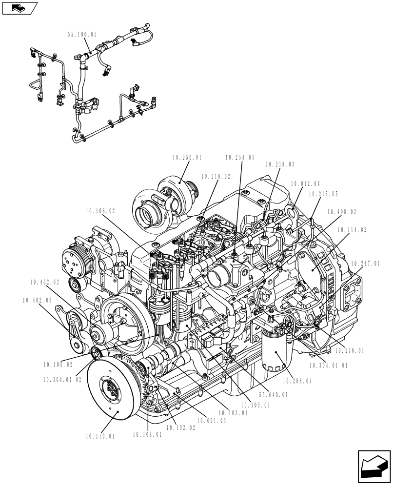 Схема запчастей Case IH F4HE9687L J100 - (10.000.01[01]) - ENGINE (87744025) (10) - ENGINE