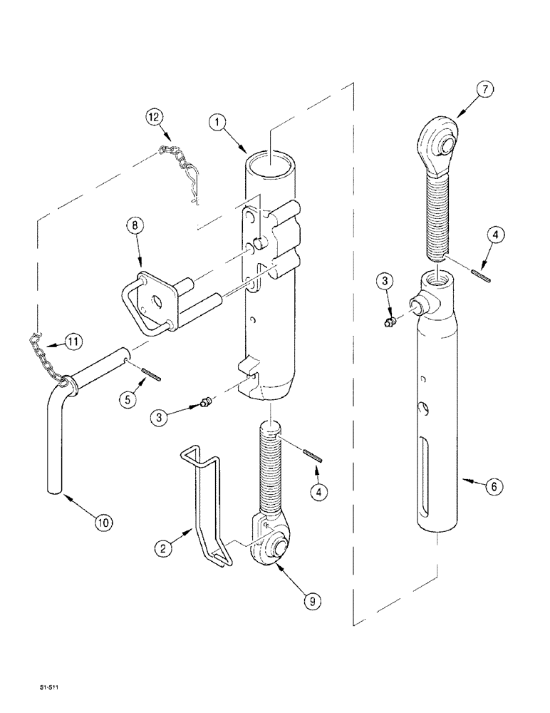 Схема запчастей Case IH 5150 - (9G-114) - UPPER LINK - FRONT HITCH, (JJF1030630 - ) (09) - CHASSIS/ATTACHMENTS