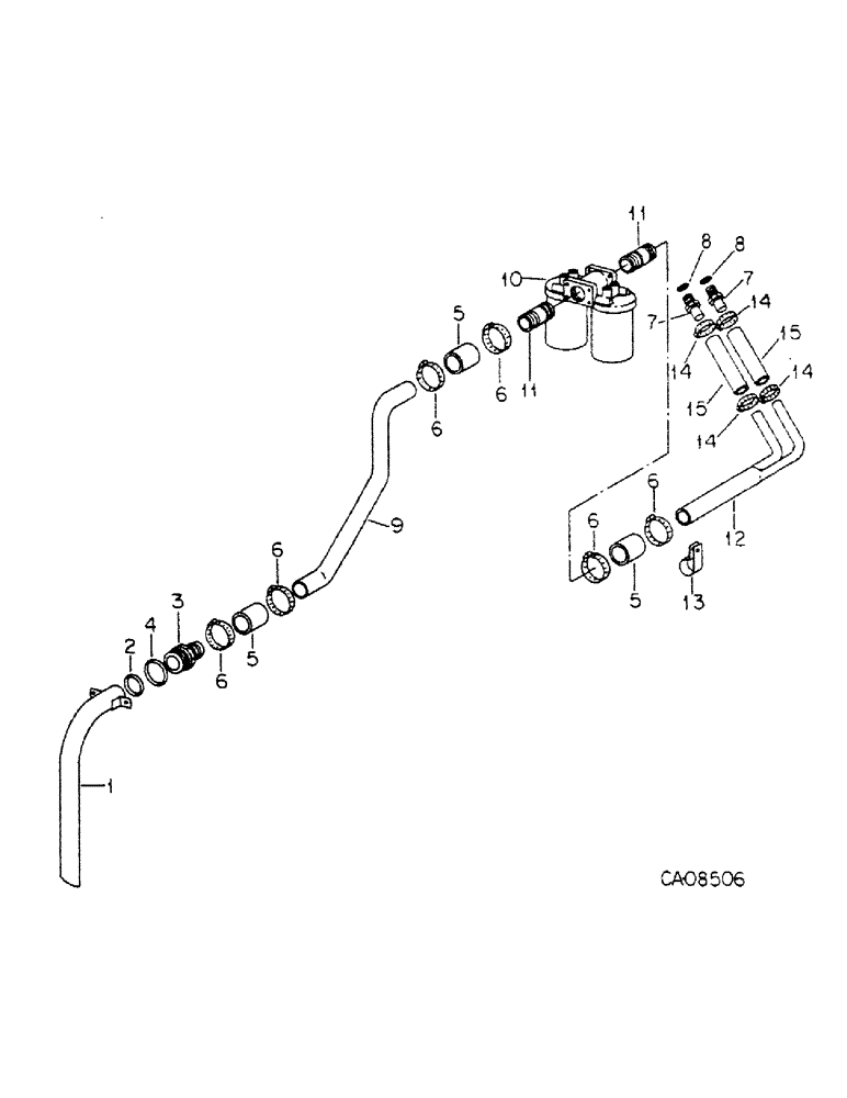 Схема запчастей Case IH 4366 - (10-01) - HYDRAULICS, HYDRAULIC FILTER AND SUCTION, 4366 TRACTORS WITH SERIAL NO. 10532 AND BELOW (07) - HYDRAULICS