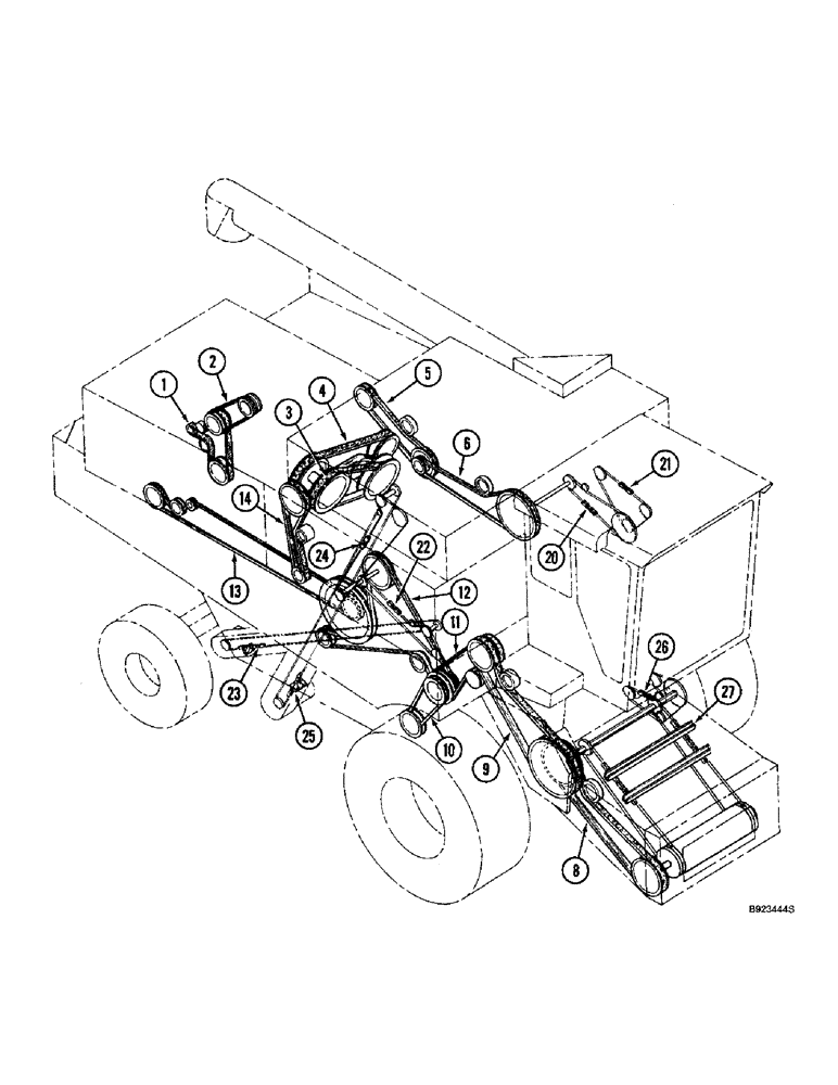 Схема запчастей Case IH 2188 - (1-16) - PICTORIAL INDEX, BELTS, CHAINS (00) - PICTORIAL INDEX