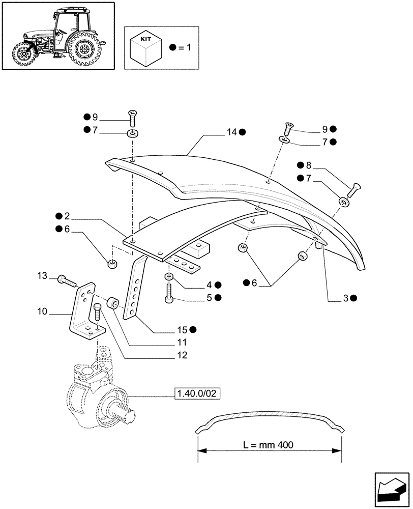 Схема запчастей Case IH JX1085C - (1.43.0) - (VAR.167-167/1) FRONT MUDGUARDS 4WD - SUPPORTS (04) - FRONT AXLE & STEERING