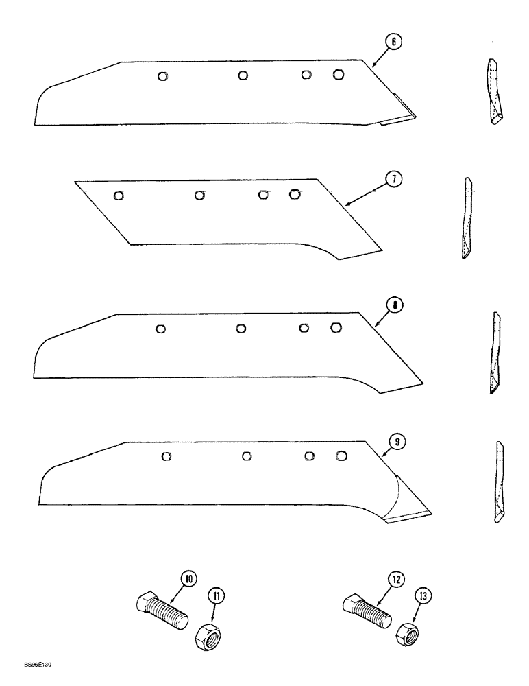 Схема запчастей Case IH HSCXK - (9-62) - SHARES, MOLDBOARD PLOW (SUPER CHIEF), SUPER CHIEF 