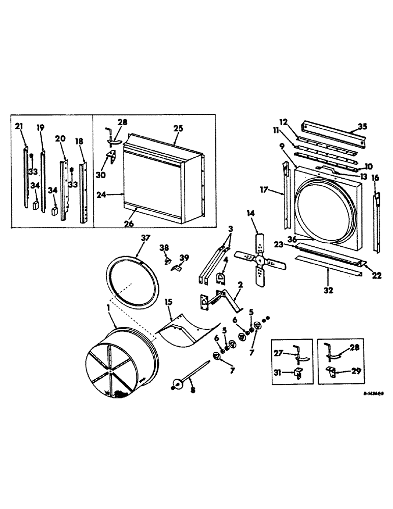 Схема запчастей Case IH 403 - (222) - RADIATOR ROTARY AIR SCREEN, COMBINE S/N 941 AND ABOVE, C-282 ENGINE (10) - ENGINE