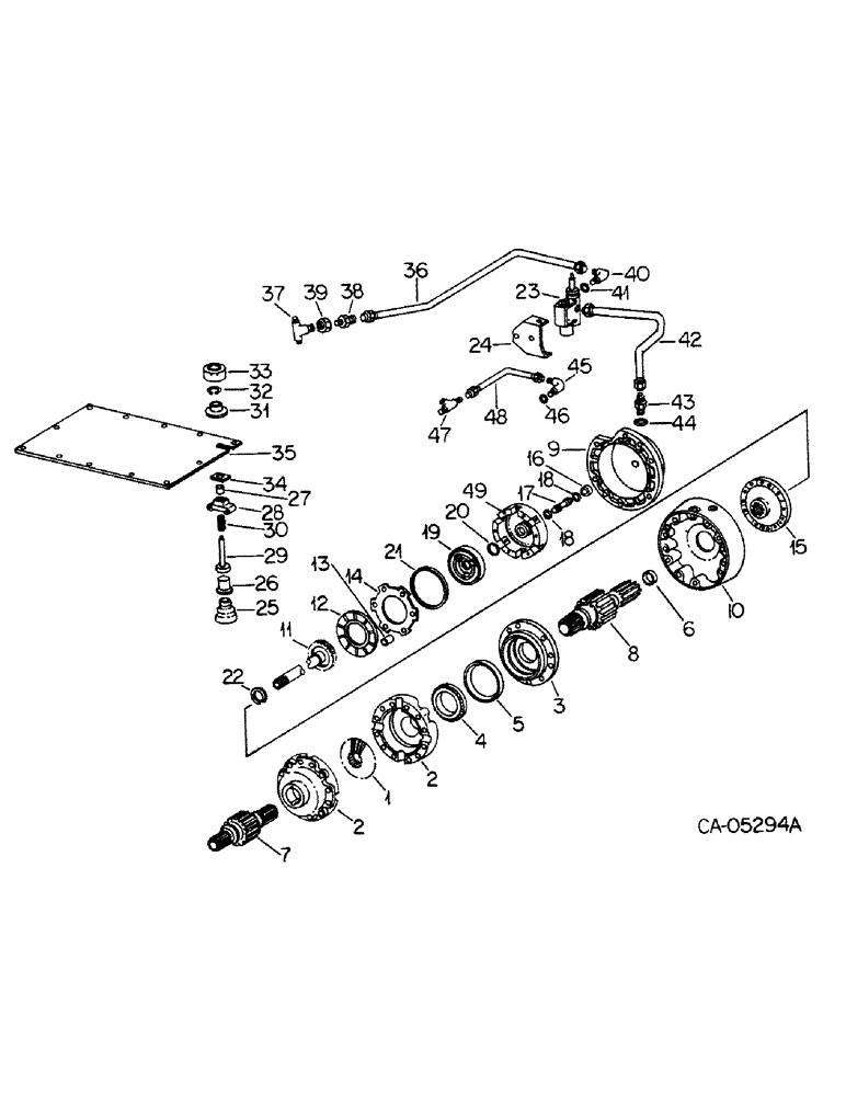 Схема запчастей Case IH 886 - (07-15) - DRIVE TRAIN, DIFFERENTIAL LOCK ATTACHMENT (04) - Drive Train