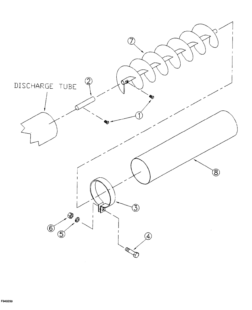 Схема запчастей Case IH 1260 - (9A-036) - DISCHARGE AUGER EXTENSION - BOLT ON (12) - CHASSIS