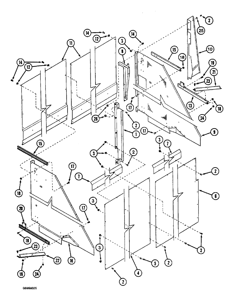 Схема запчастей Case IH 2055 - (9D-25A) - BASKET DOOR (16) - BASKET