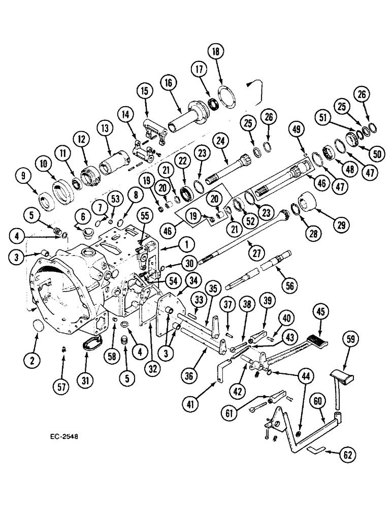 Схема запчастей Case IH 633 - (6-310) - DOUBLE CLUTCH HOUSING AND CONNECTIONS (06) - POWER TRAIN