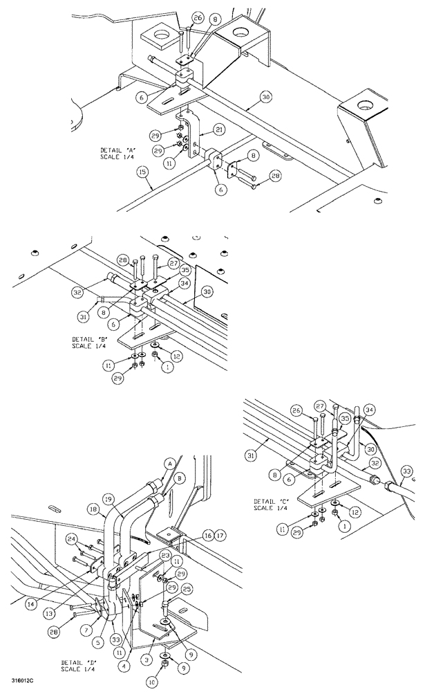Схема запчастей Case IH SPX3200B - (092) - STEEL LINES GROUP (CONT) (35) - HYDRAULIC SYSTEMS