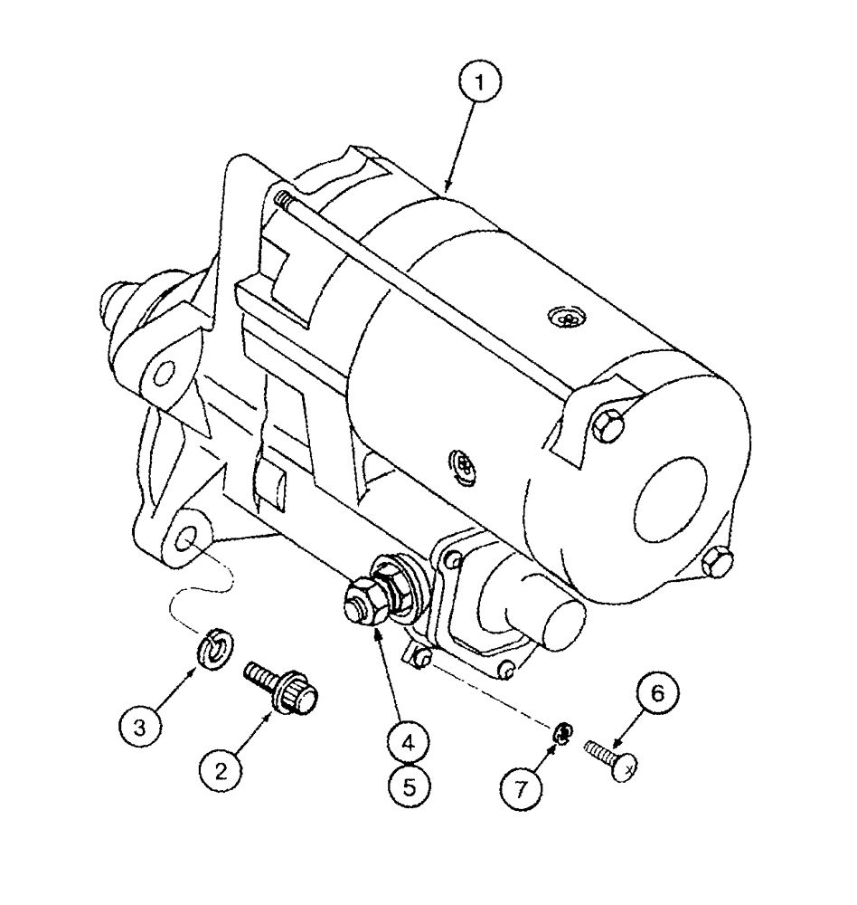 Схема запчастей Case IH 2555 - (04-19) - STARTER MOUNTING (06) - ELECTRICAL SYSTEMS