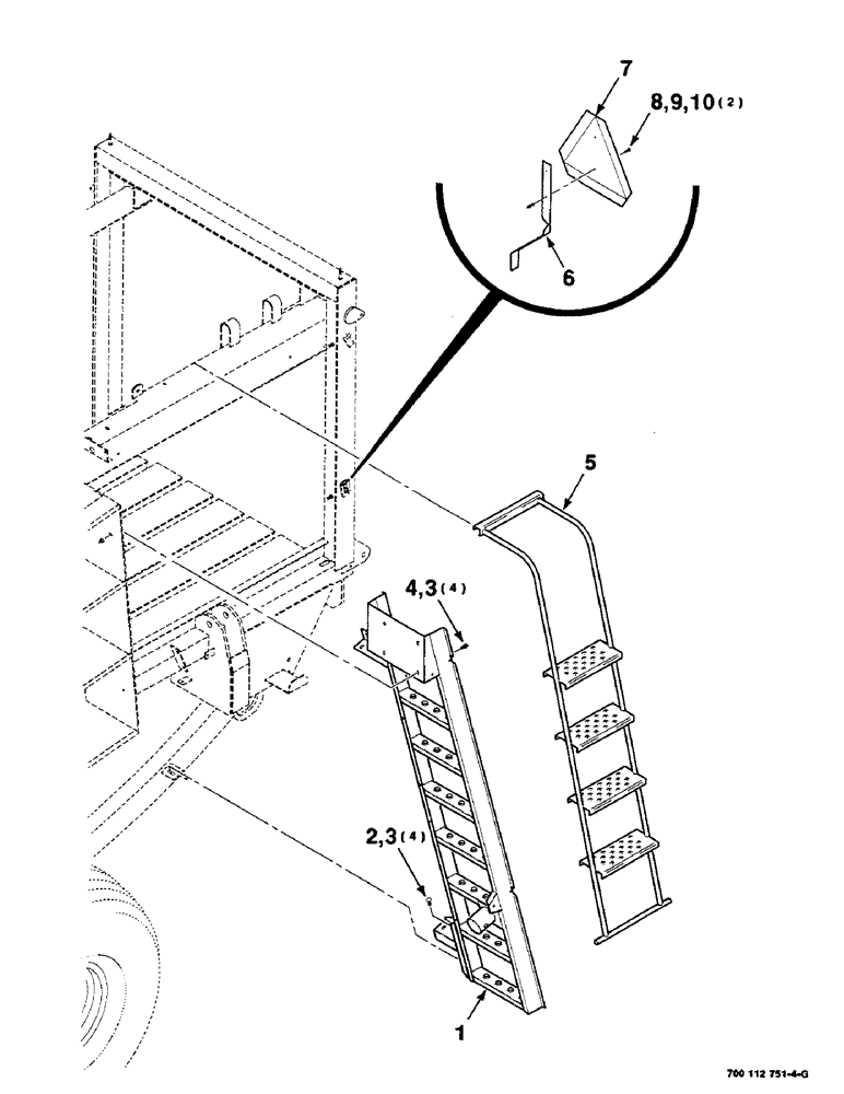 Схема запчастей Case IH 8590 - (07-20) - LADDER AND SMV ASSEMBLY (12) - MAIN FRAME