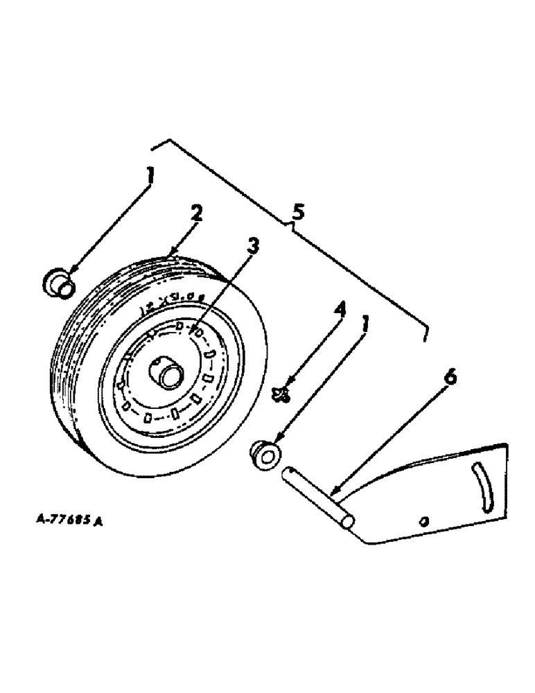 Схема запчастей Case IH 57 - (A-26) - PICKUP WHEEL, RUBBER, WHEN ORDERED 