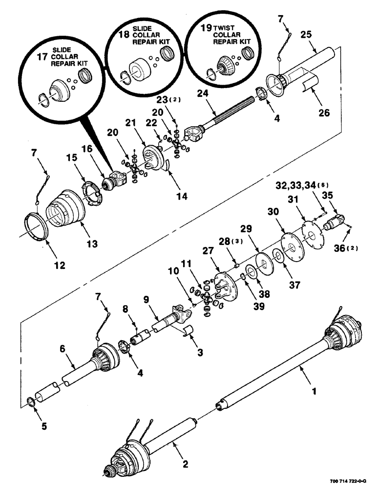 Схема запчастей Case IH 8435 - (2-04) - DRIVELINE ASSEMBLY, NEAPCO Driveline
