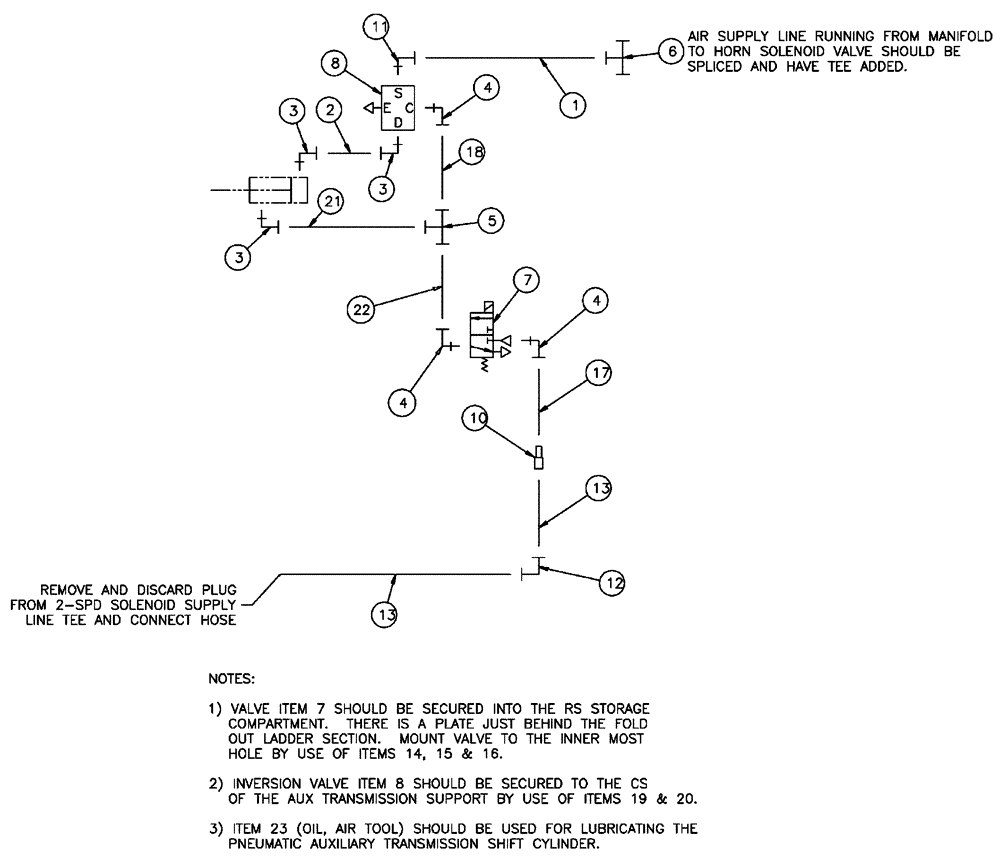 Схема запчастей Case IH FLX3510 - (07-004) - AUX TRANSMISSION PNEUMATIC GROUP, FLX3010 & FLX3510 "BEFORE SERIAL # 6700" Pneumatics