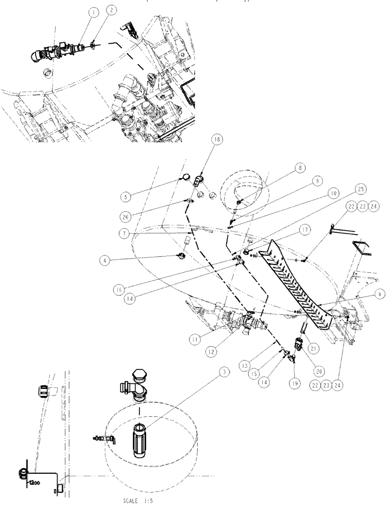 Схема запчастей Case IH SPX4260 - (09-048) - 1200 GALLON TANK, FRONT PLUMBING Liquid Plumbing