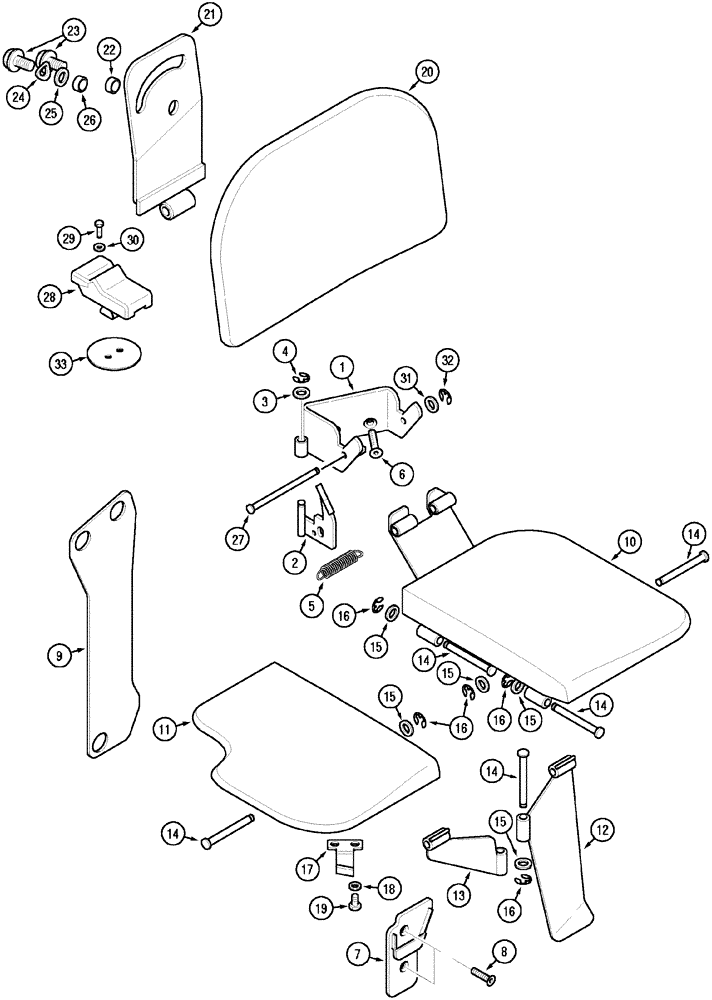 Схема запчастей Case IH MX150 - (09-51) - SEAT CO-WORKER, EUROPE ONLY (90) - PLATFORM, CAB, BODYWORK AND DECALS