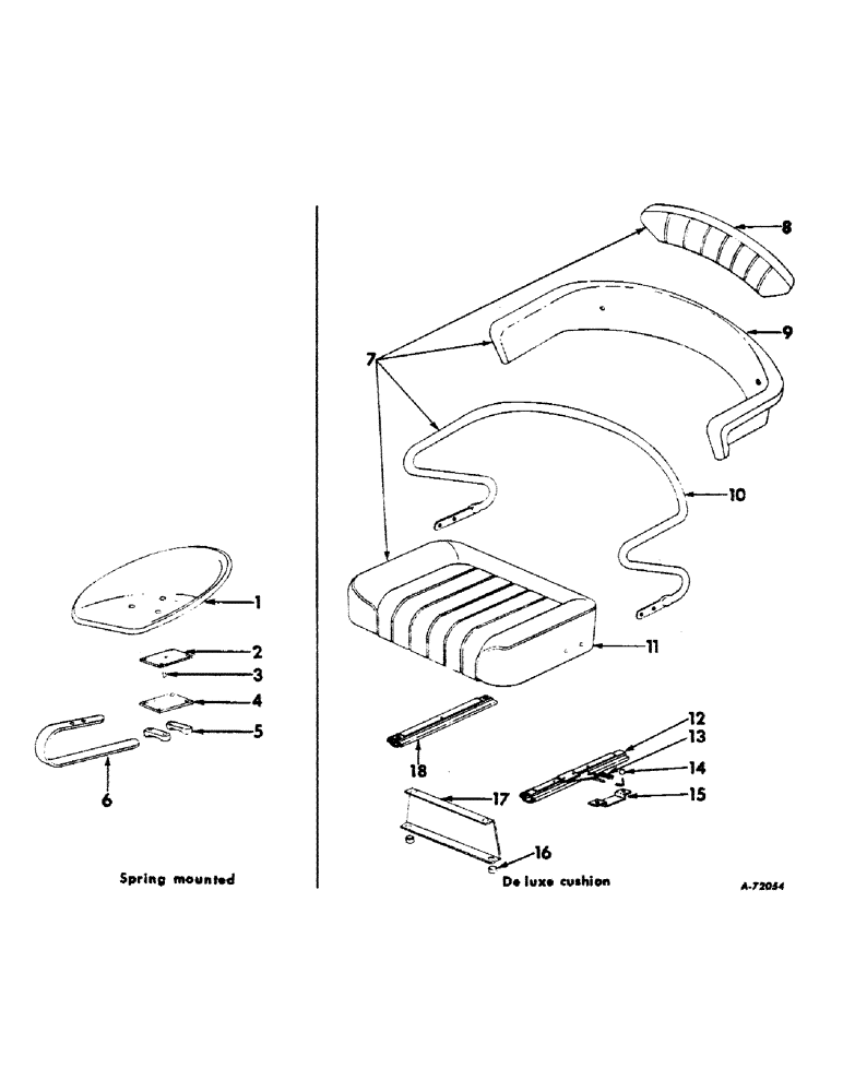 Схема запчастей Case IH 606 - (164) - SEAT AND SUPPORTS, SEAT Seat & Supports