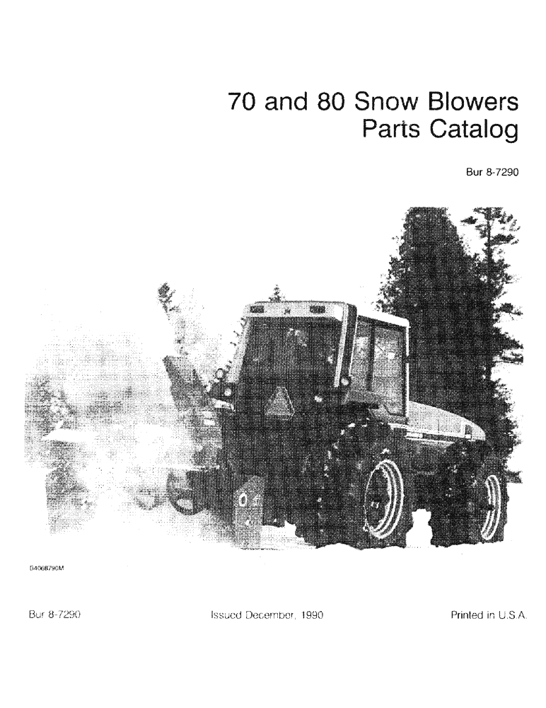 Схема запчастей Case IH 80 - (1-01) - 70 AND 80 SNOW BLOWERS PARTS CATALOG (00) - PICTORIAL INDEX