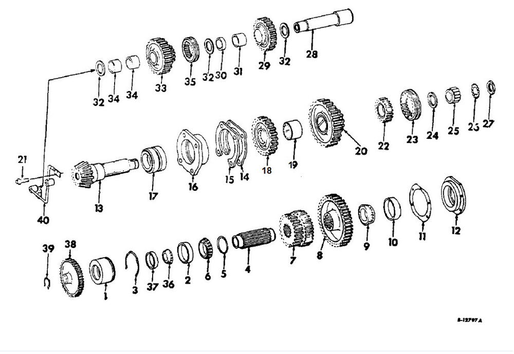 Схема запчастей Case IH 806 - (B-07) - POWER TRAIN, RANGE TRANSMISSION, IN REAR FRAME (03) - POWER TRAIN