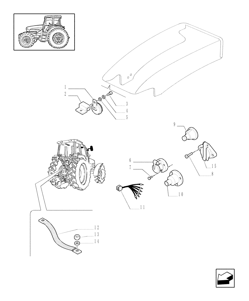 Схема запчастей Case IH MXU115 - (1.75.1) - ELECTRIC SYSTEM, HORN & HORN MOUNTING (06) - ELECTRICAL SYSTEMS