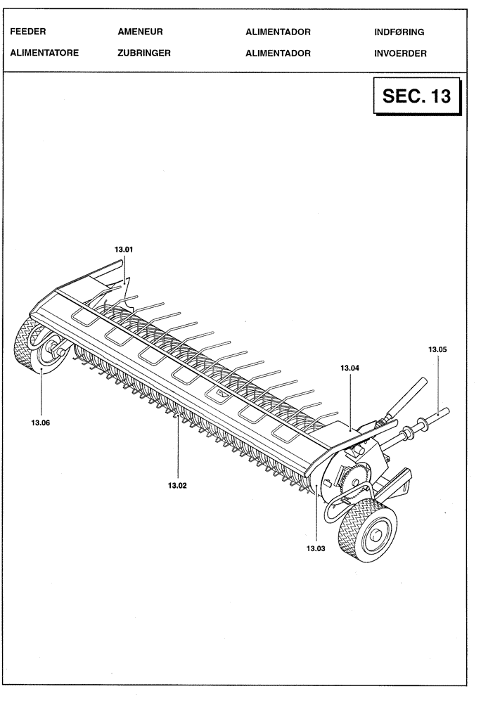 Схема запчастей Case IH RBX341 - (13.00[01]) - SECTION LIST 13 - FEEDER (13) - FEEDER