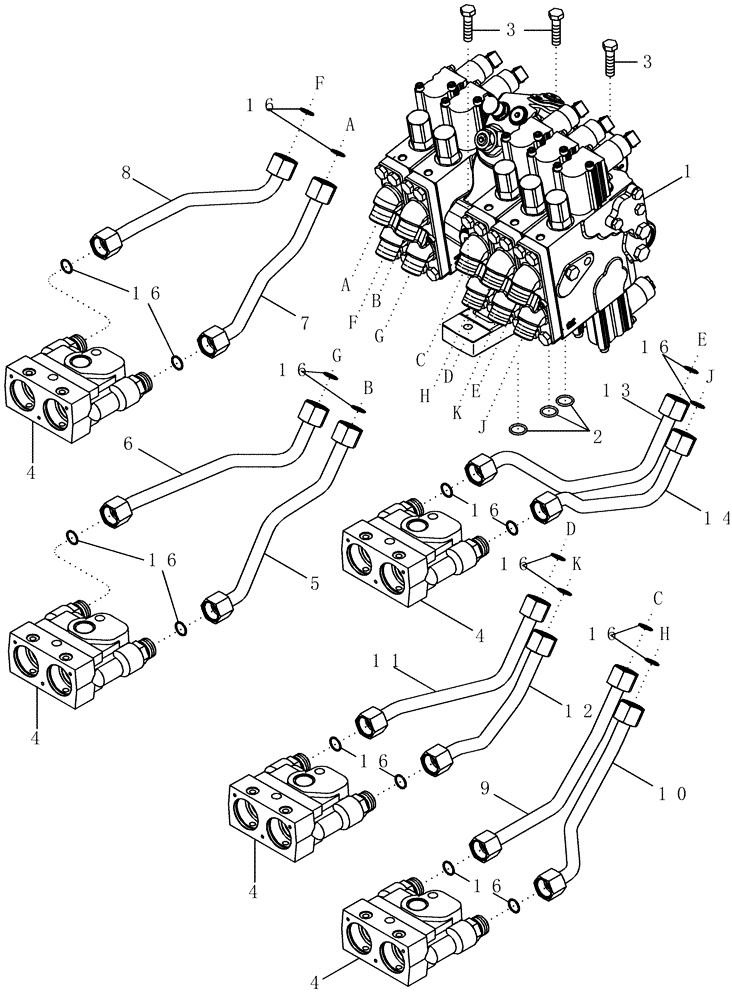 Схема запчастей Case IH MX255 - (08-14) - HYDRAULIC SYSTEM - REMOTE COUPLERS (08) - HYDRAULICS