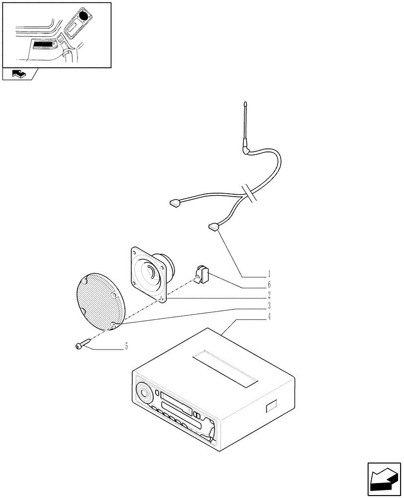 Схема запчастей Case IH FARMALL 95 - (1.92.761/01) - RADIO (VAR.335757) (10) - OPERATORS PLATFORM/CAB
