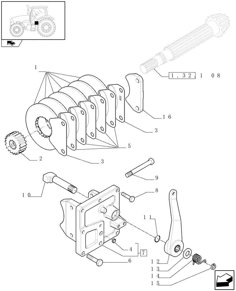 Схема запчастей Case IH PUMA 195 - (1.65.5) - PARKING BRAKE (05) - REAR AXLE