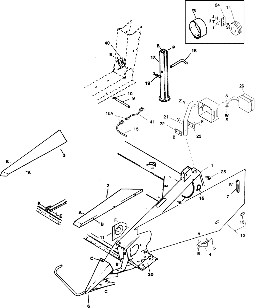 Схема запчастей Case IH 1042 - (09-01) - MAIN FRAME 